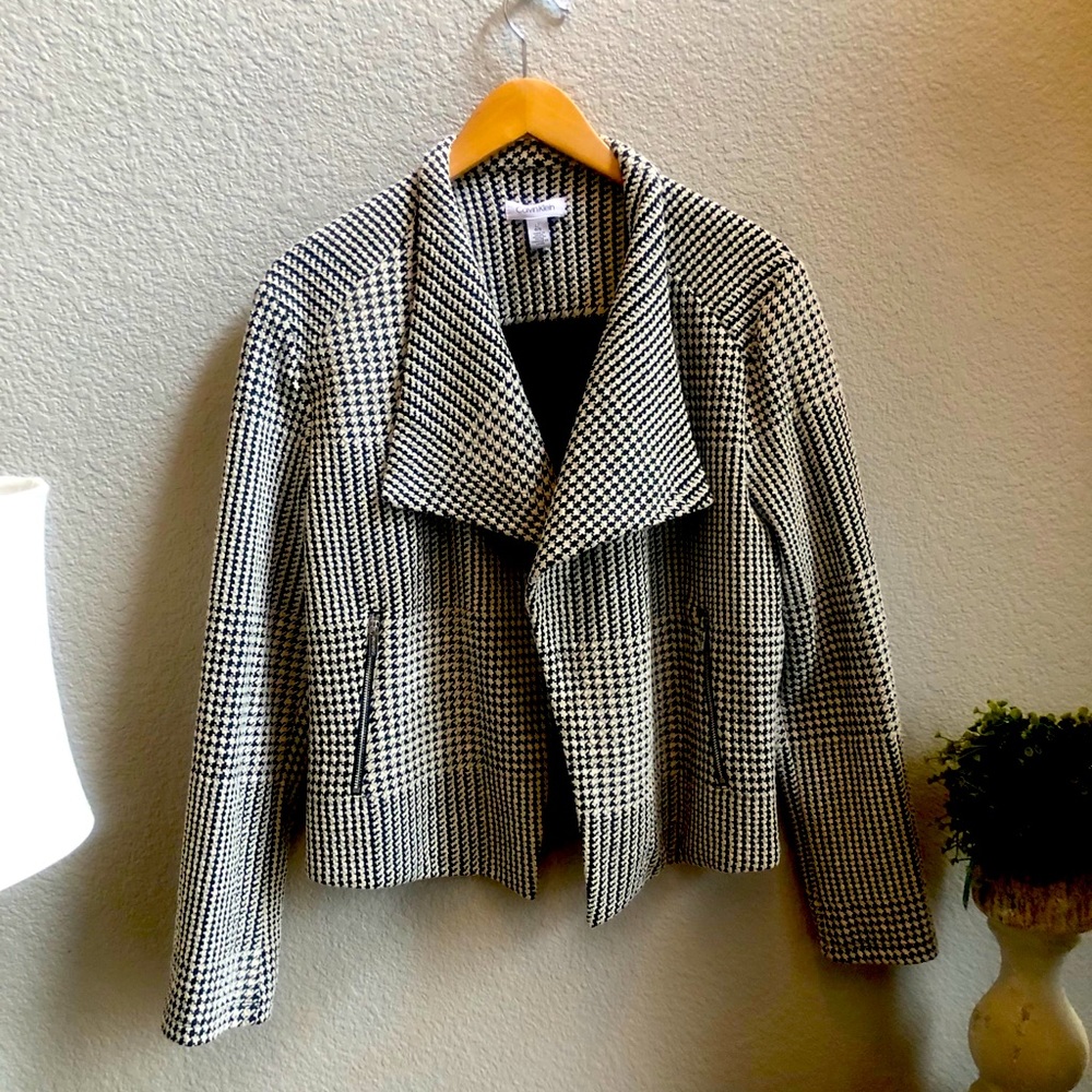 Calvin Klein black and white jacket size large